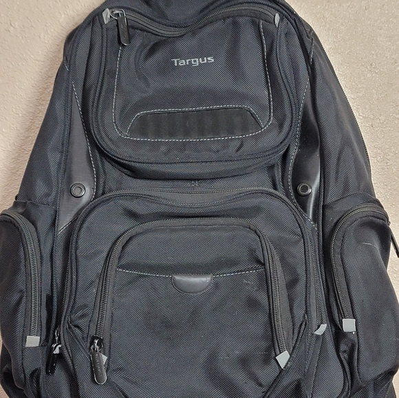Targus Black Grey Padded Backpack Sport Laptop Bag School Active Travel Camera - Picture 2 of 10
